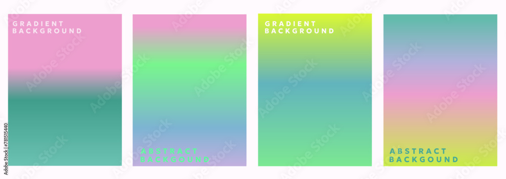 Abstract gradient background vector set. Minimalist style cover template.  Ideal design for social media, poster, cover, banner, flyer