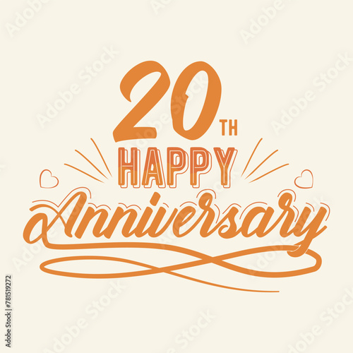 20th Happy Anniversary, Twenty Years Anniversary Celebrating