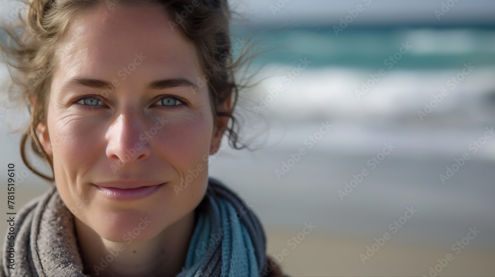 a yoga instructor leading a class on a serene beach with waves crashing in the background, the calming seaside setting enhancing the mindfulness of a perfect spring morning session a yoga instructor leading a class on a serene beach with waves crashing in the background, the calming seaside setting enhancing the mindfulness of a perfect spring morning session