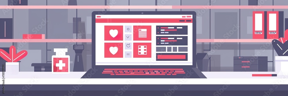 Digital Medical Record System Illustration Digital Medical Record System Illustration