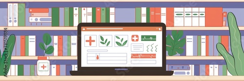 Digital Medical Record System Illustration