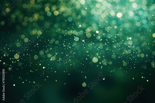 Abstract green background with bokeh and highlights, holiday. AI generative.