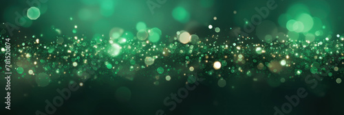Banner. Abstract green background with bokeh and highlights. AI generative.