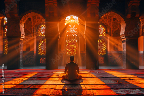 a muslim praying namaz in a mosque, ramadan, eid wallpaper, eid ul fitr