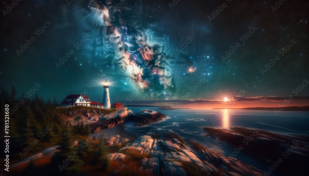 The rugged shores of Schoodic Peninsula where the night sky reveals its full majesty The rugged shores of Schoodic Peninsula where the night sky reveals its full majesty