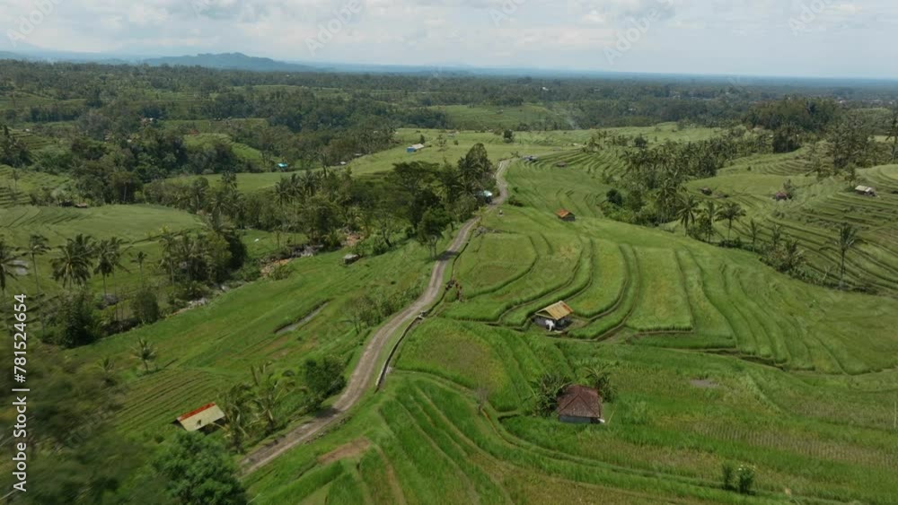 Aerial: Jatiluwih Rice Terraces in Bali, Indonesia. Aerial: Jatiluwih Rice Terraces in Bali, Indonesia.