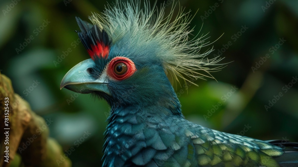 A bird with a crimson eye and a spikey crest A bird with a crimson eye and a spikey crest