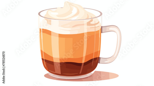 Latte glass mug icon. Cartoon of latte glass mug ic