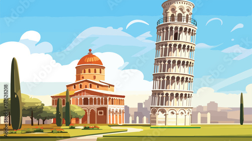 Leaning Tower of Pisa Italian landmark architectura photo