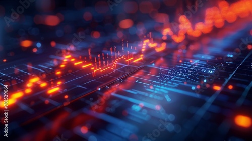 On a technical blue grid, a graph with a bullet arrow soaring upwards, visual metaphor for targeted growth