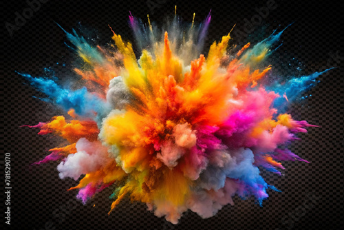 Holy color explosion isolated on transparent png background