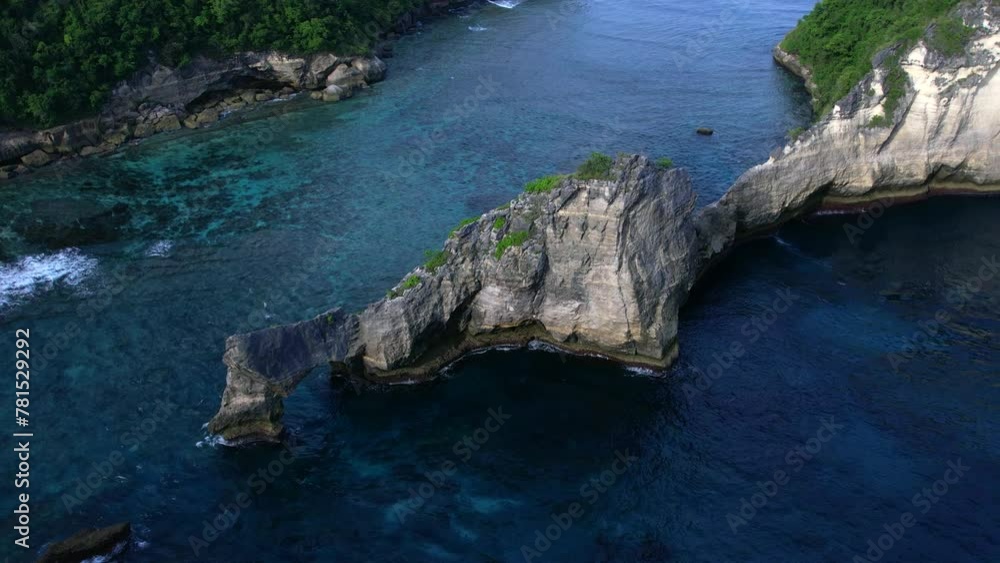 Beautiful Diamond beach on Nusa Penida island in Indonesia. Top view, aerial video filming. Beautiful Diamond beach on Nusa Penida island in Indonesia. Top view, aerial video filming.