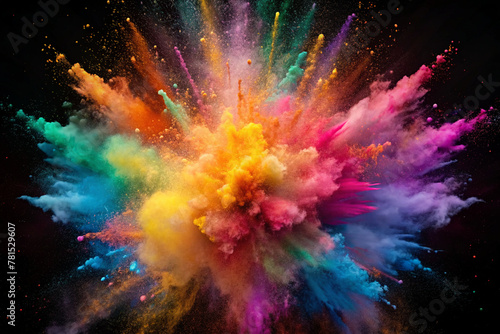 Holy color explosion isolated on transparent png background