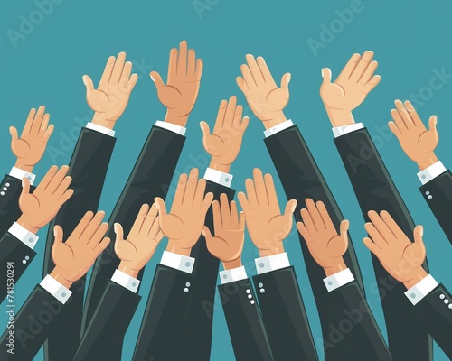 Human hands clapping People crowd applaud to congratulate success job Hand thumbs up Business team cheering and ovation vector concept ,super detailed