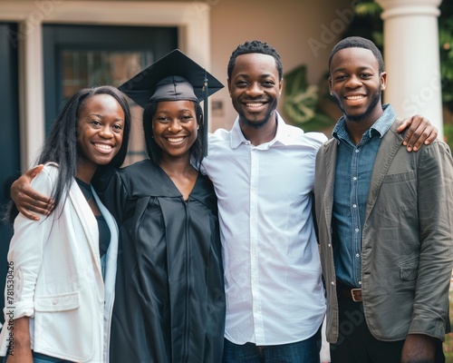 Create a social media post congratulating a family member on their graduation, expressing pride in their academic achievement and wishing them success in their future endeavors ,super detailed photo
