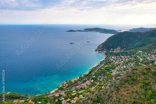 Eze village near Nice in France. View from the Exotic Garden. View from the top of Eze village. © Ram Patra