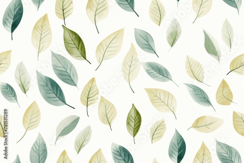 Seamless Pattern of Watercolor Leaves