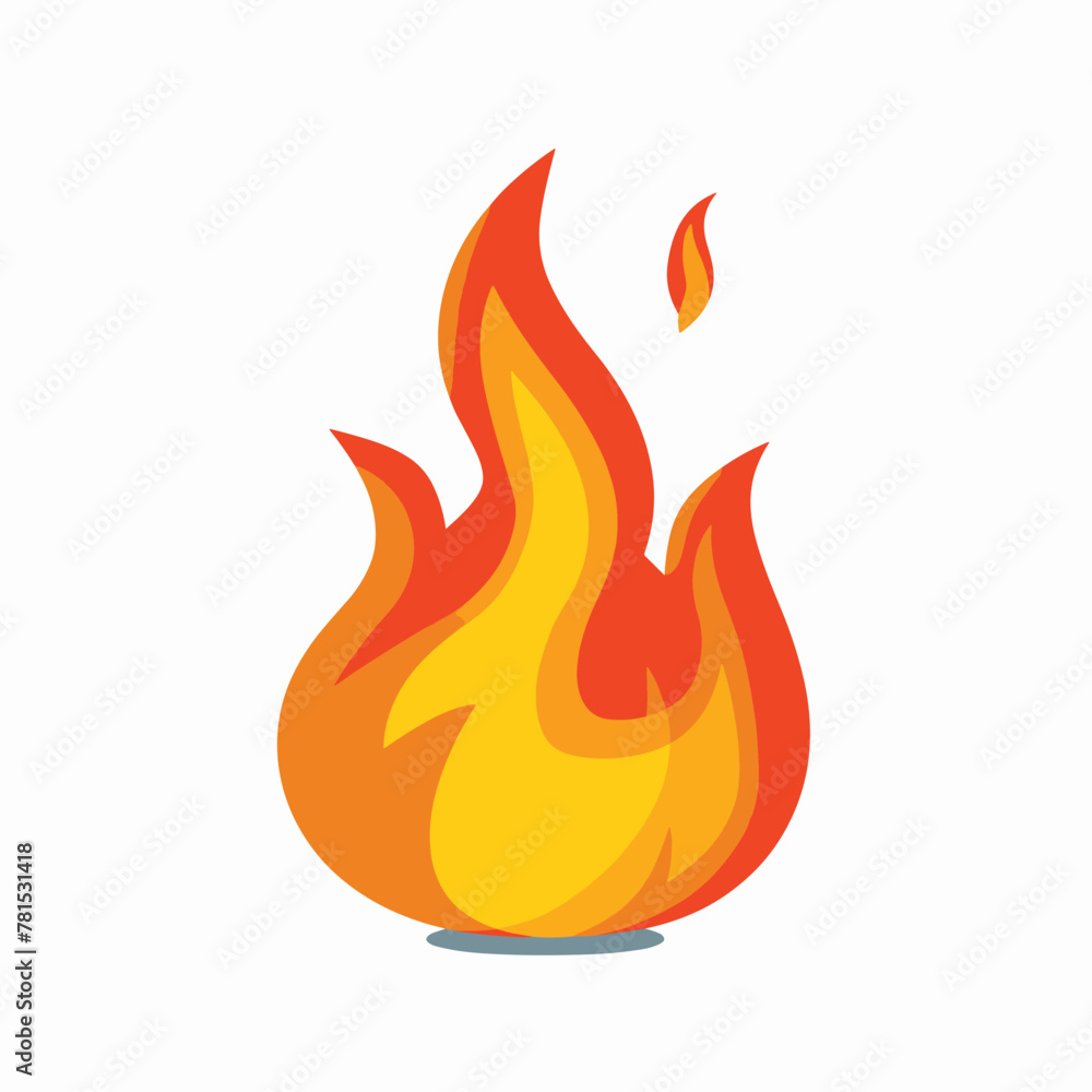 Orange and red flame icon vector illustration on white background Orange and red flame icon vector illustration on white background