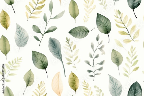 Botanical Watercolor Leaf Pattern