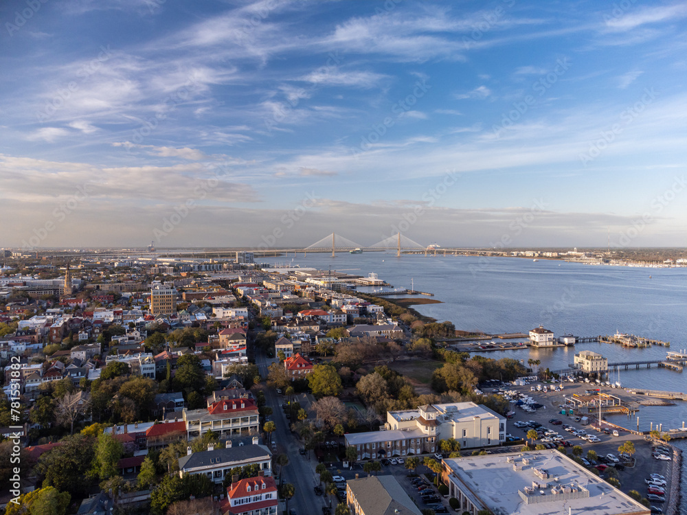Obraz premium Downtown Charleston, South Carolina, USA, aerial view.