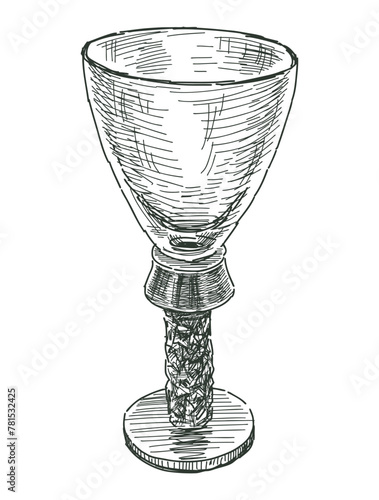 Wine glass,transparent,utensil,glass,alcohol,vintage,one,sketch,doodle, single object,vector hand drawn illustration