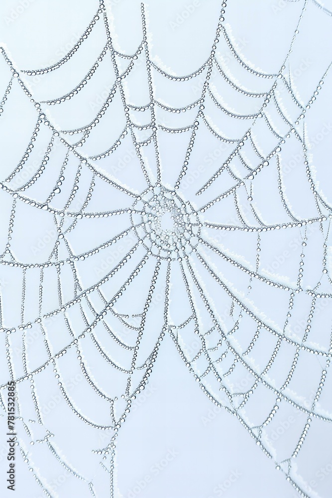 Fototapeta premium spider web with drops of dew