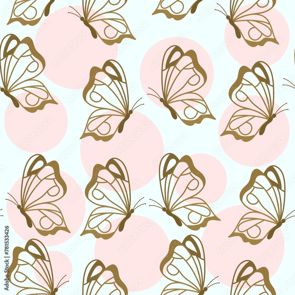 seamless pattern with butterflies 