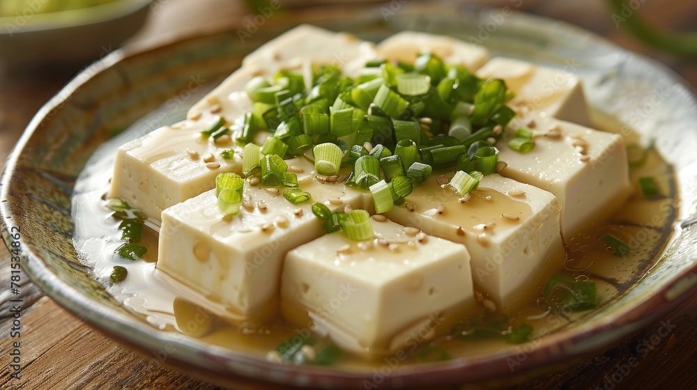 Kyotos Exquisite Simplicity A Freshly Made Tofu Dish Showcasing Pure Soybean Flavor and Artisan Craftsmanship