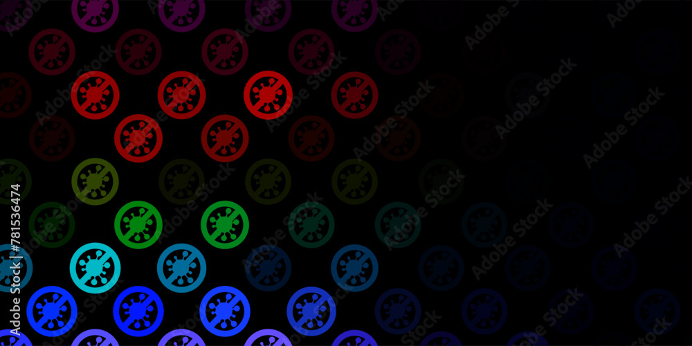 Dark Multicolor vector texture with disease symbols.