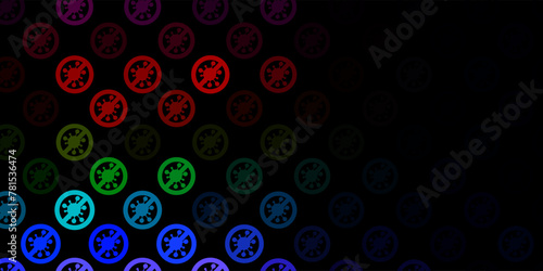 Dark Multicolor vector texture with disease symbols.