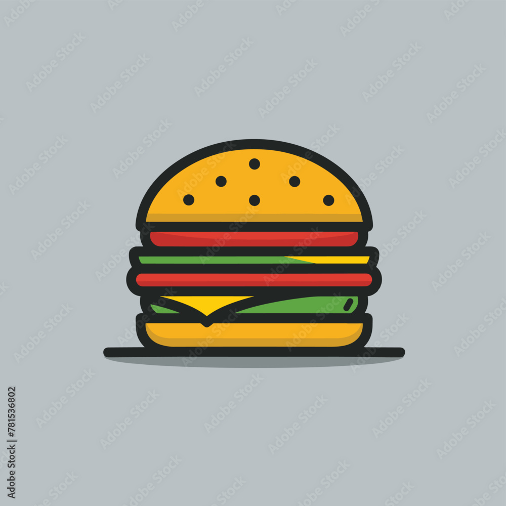 Minimalist burger logo illustration for restaurant fast food concept vector design Minimalist burger logo illustration for restaurant fast food concept vector design