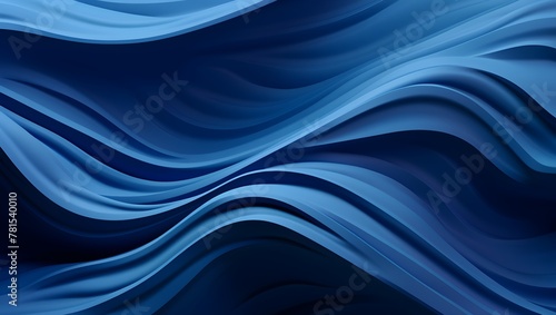 Blue waves made of fabric. Beautiful abstract background. Bright blue dynamic.