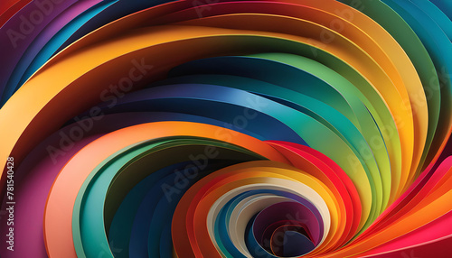 An abstract background of Fibonacci spirals seamlessly integrated into an unforgettable colorful backdrop. an overall design created using a combination of colors that gradually shift and flow along