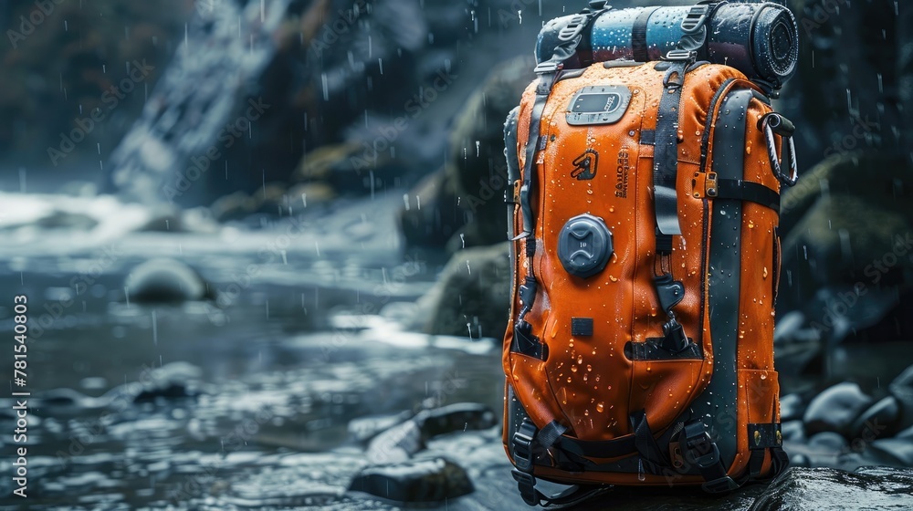Robust and Waterproof Backpack for Outdoor Enthusiasts Navigating Challenging Environments