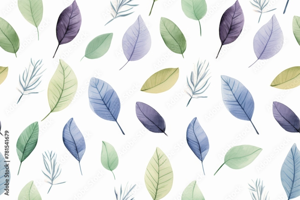 Seamless Watercolor Leaves Pattern