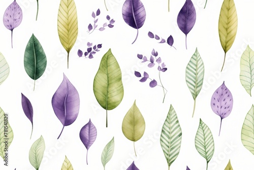 An array of illustrated leaves in various shapes