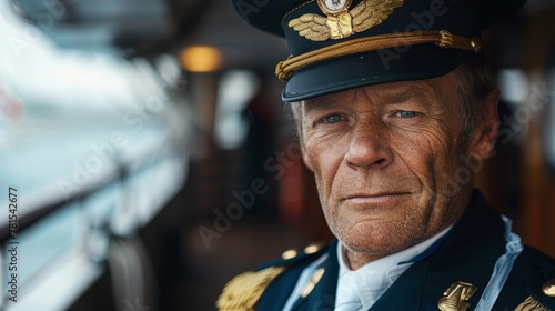 Cruise Ship Captain in a maritime captain's uniform