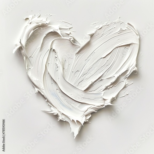 White skincare cream swiped in a heart