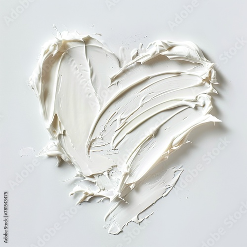 White skincare cream swiped in a heart