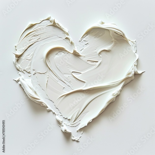 White skincare cream swiped in a heart