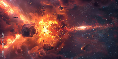 Bright supernova explosion in space