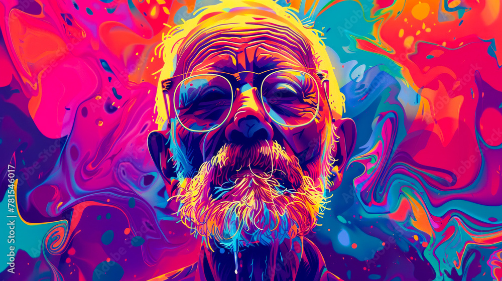 Striking Digital Art Featuring an Elderly Man on a Popup Poster
Striking Digital Art Featuring an Elderly Man on a Popup Poster