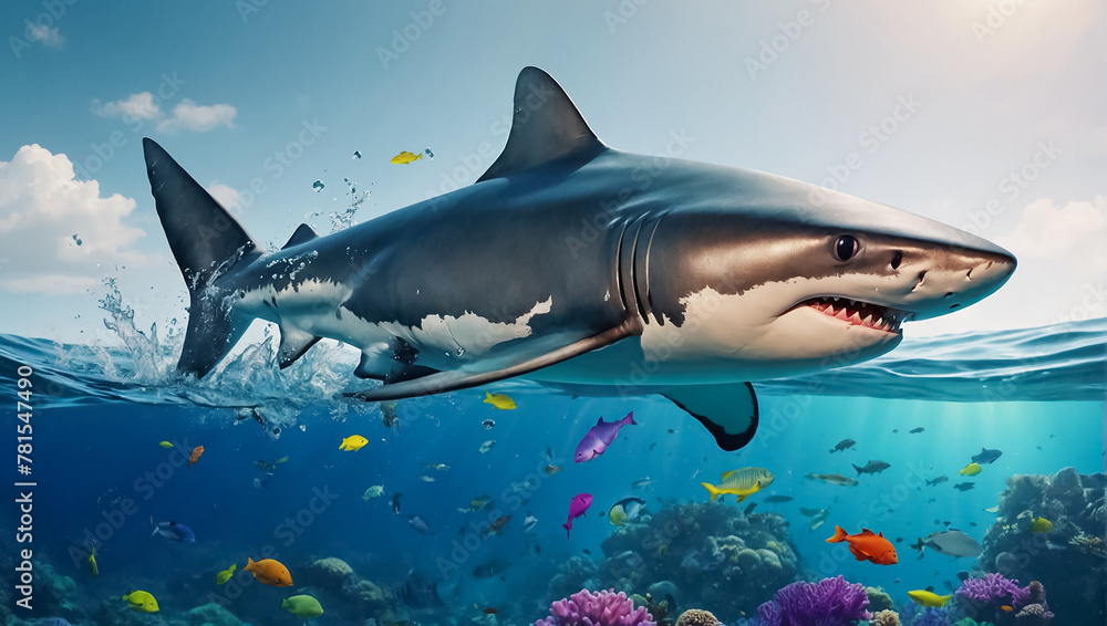 Fototapeta premium shark in the sea