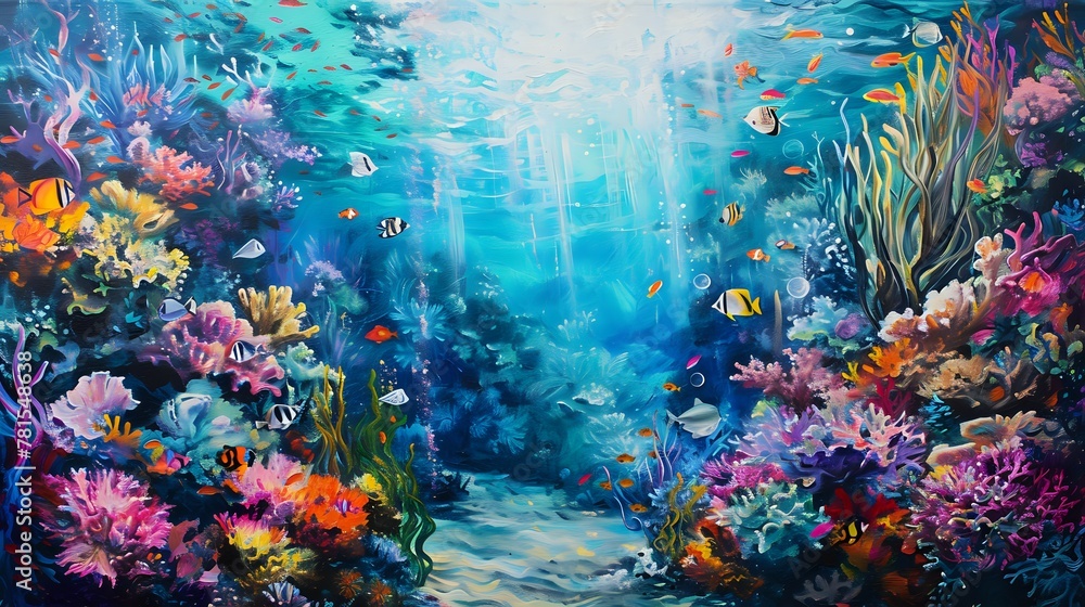 Fototapeta premium Underwater Wonderland Exploration./n