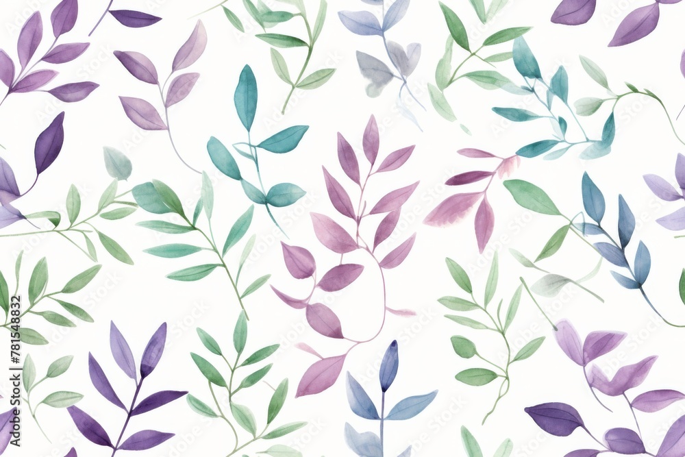 Pastel Watercolor Leaves Pattern Pastel Watercolor Leaves Pattern
