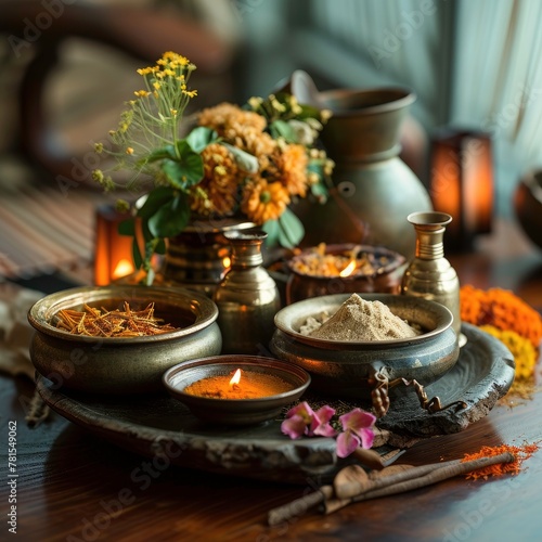 still life with candles and stones