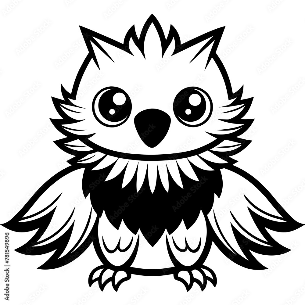 Fototapeta premium owl on white background