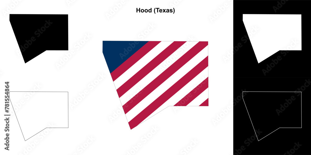 Hood County (Texas) outline map set Hood County (Texas) outline map set