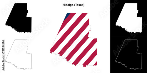 Hidalgo County (Texas) outline map set