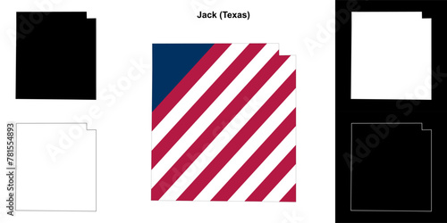 Jack County (Texas) outline map set